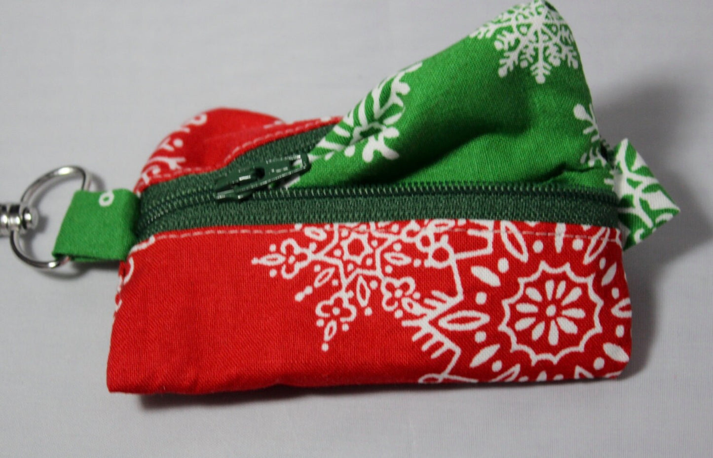 Red and Green Snowflake Notions Pouch