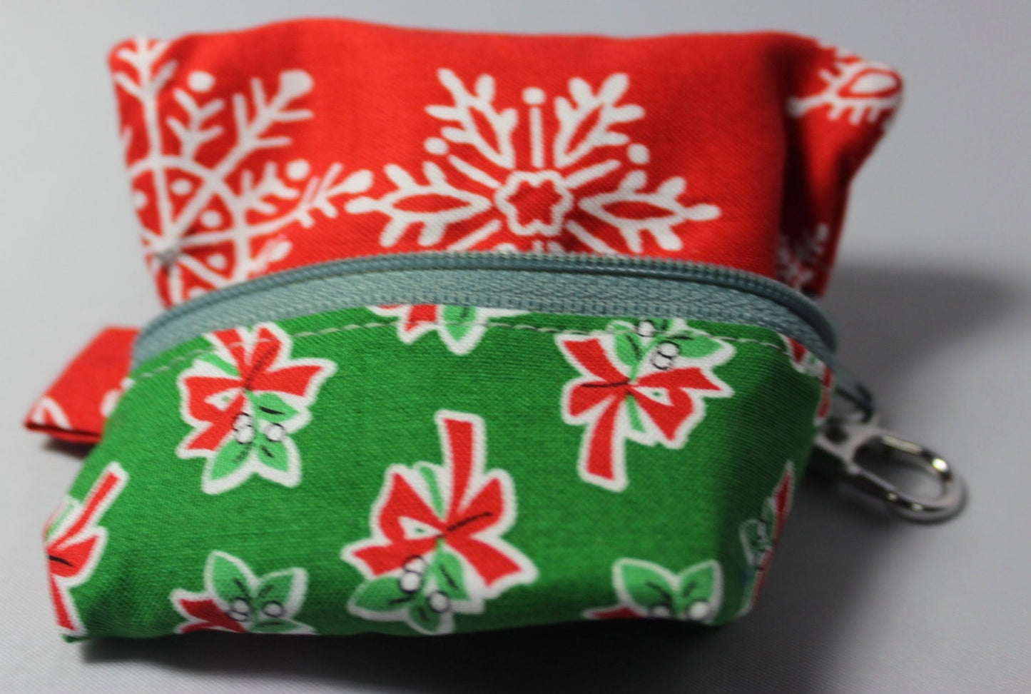Mistletoe and Red Snowflake Notions Pouch