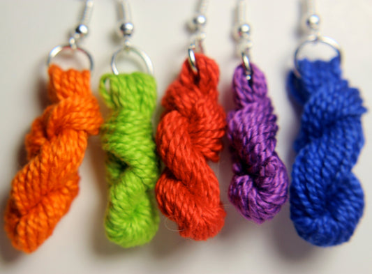 Single Color Yarn Skein Earrings
